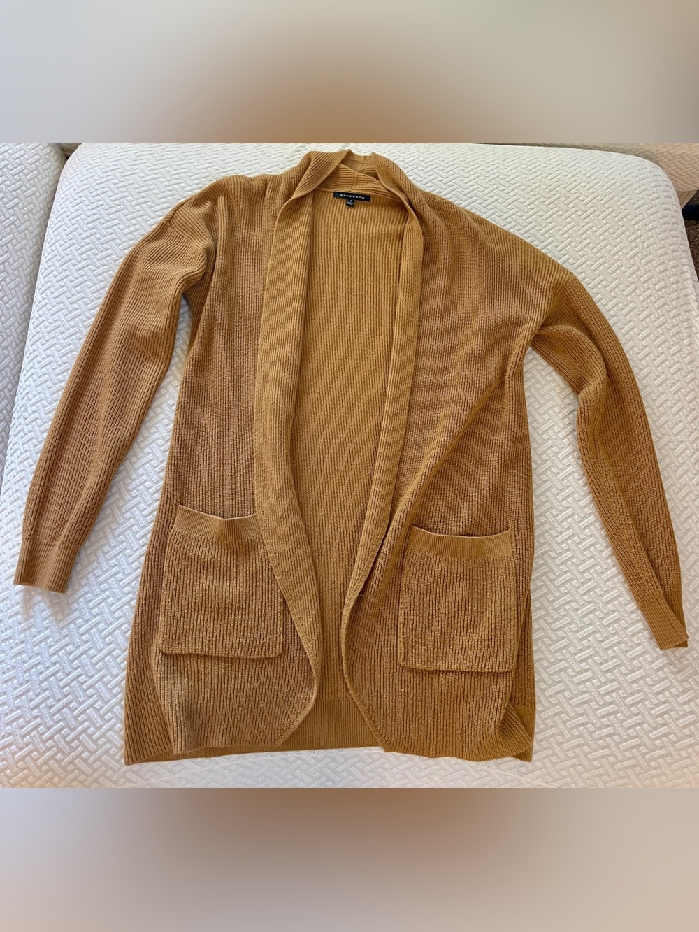 Soft Pocketed Fall Autumn Pumpkin Patch Cardigan Cognac Mustard Yellow Tan Brown
